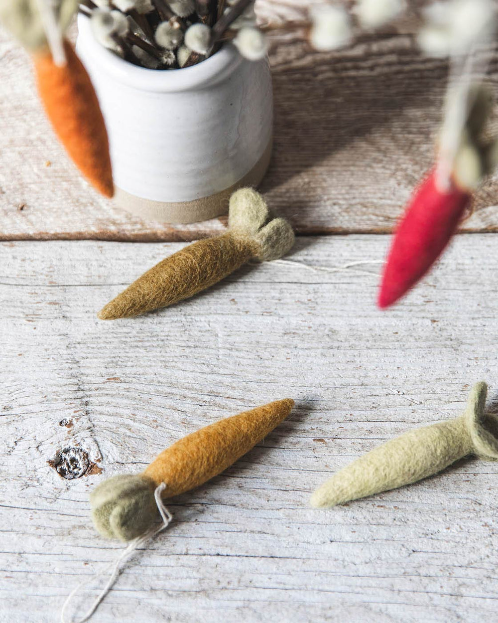 Felted Carrot Ornament - Set of 6