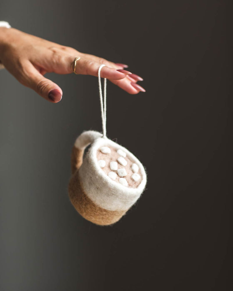 Felted Silo Mug with Hot Cocoa Ornament