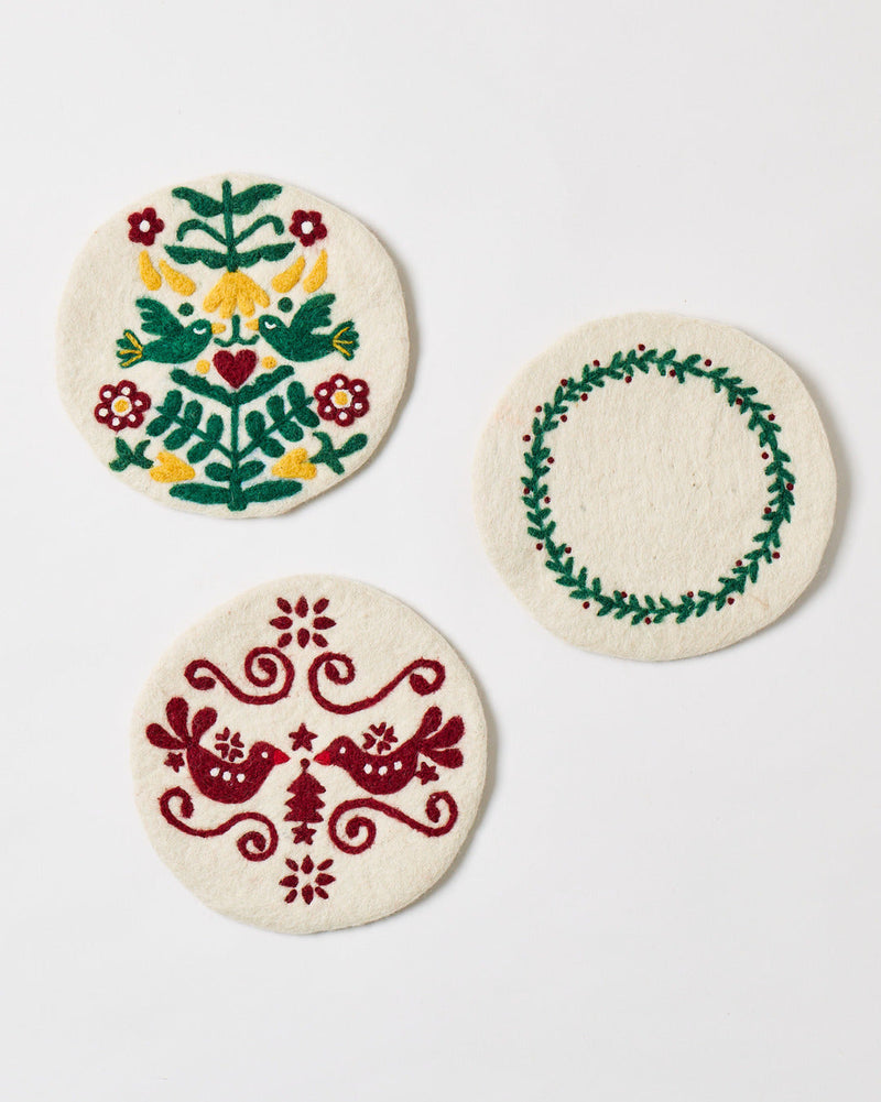 Felted Winter Folk Trivet
