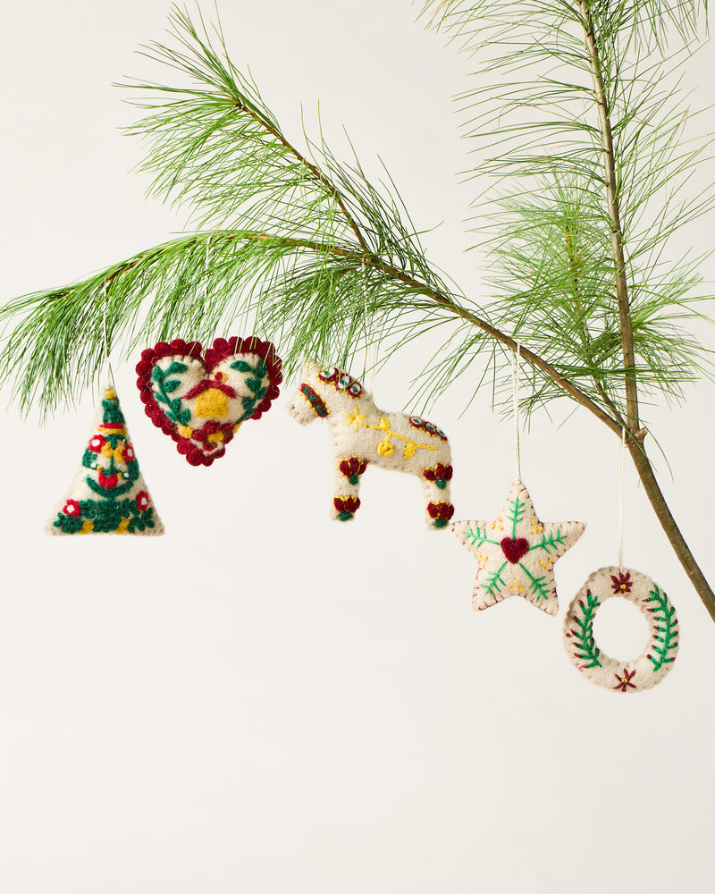 Farmhouse Felted Folk Ornaments
