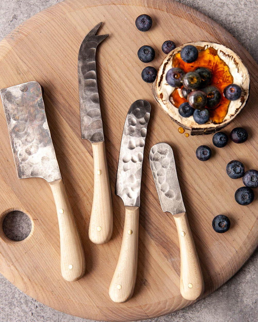 Farmhouse Pottery - Artisan Forged Cheese Knives - Set of 4