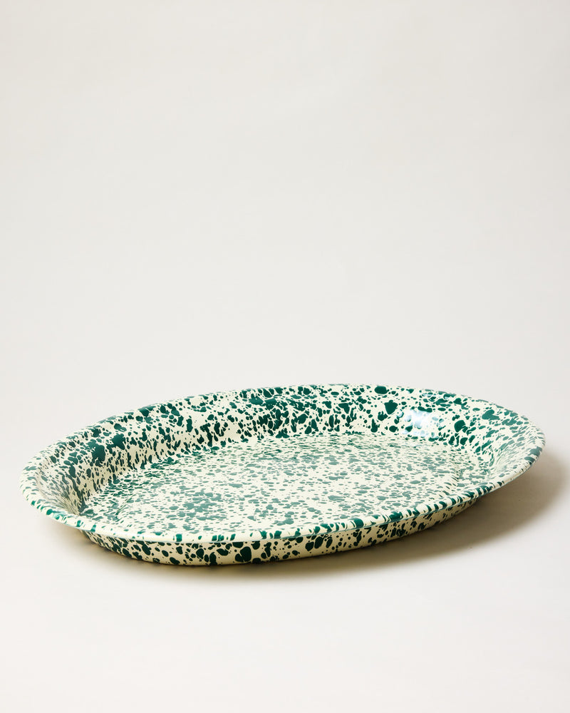 Spatter Enamelware Oval Tray