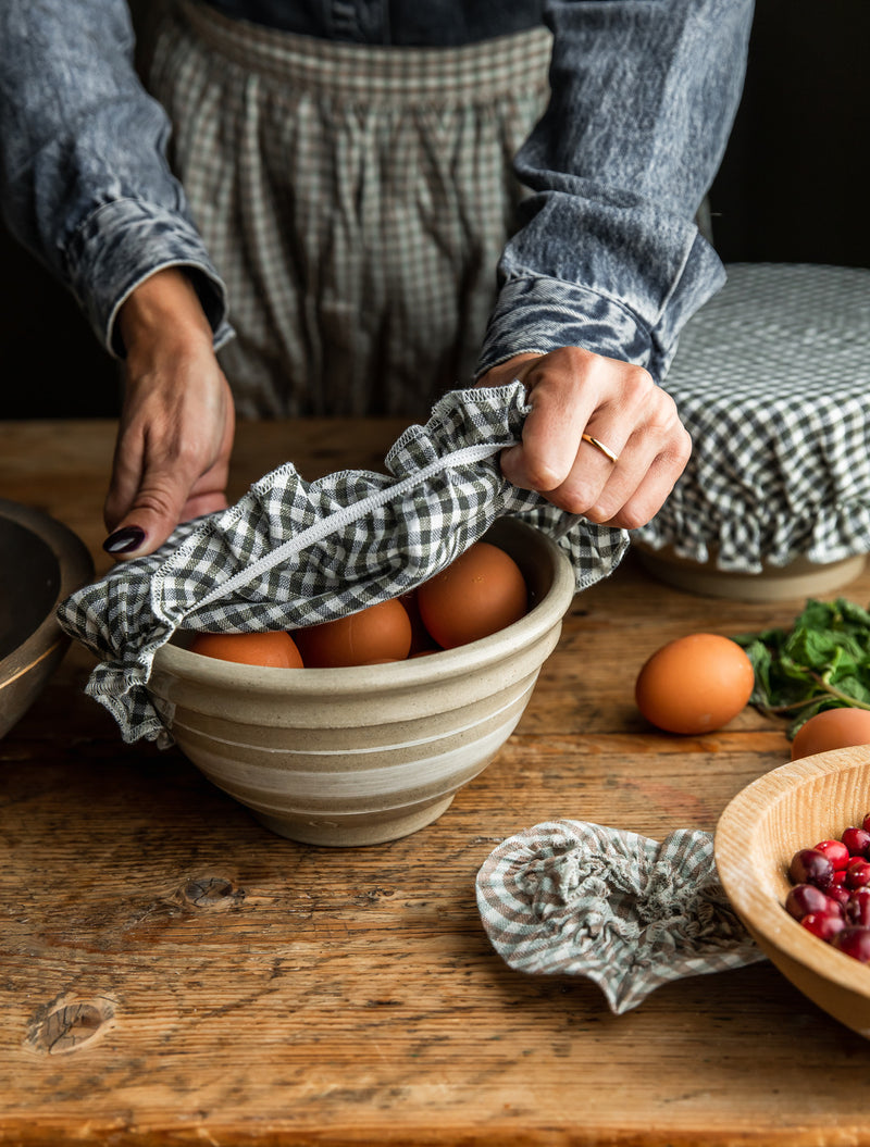 Farmhouse Gingham Bowl Cover Set