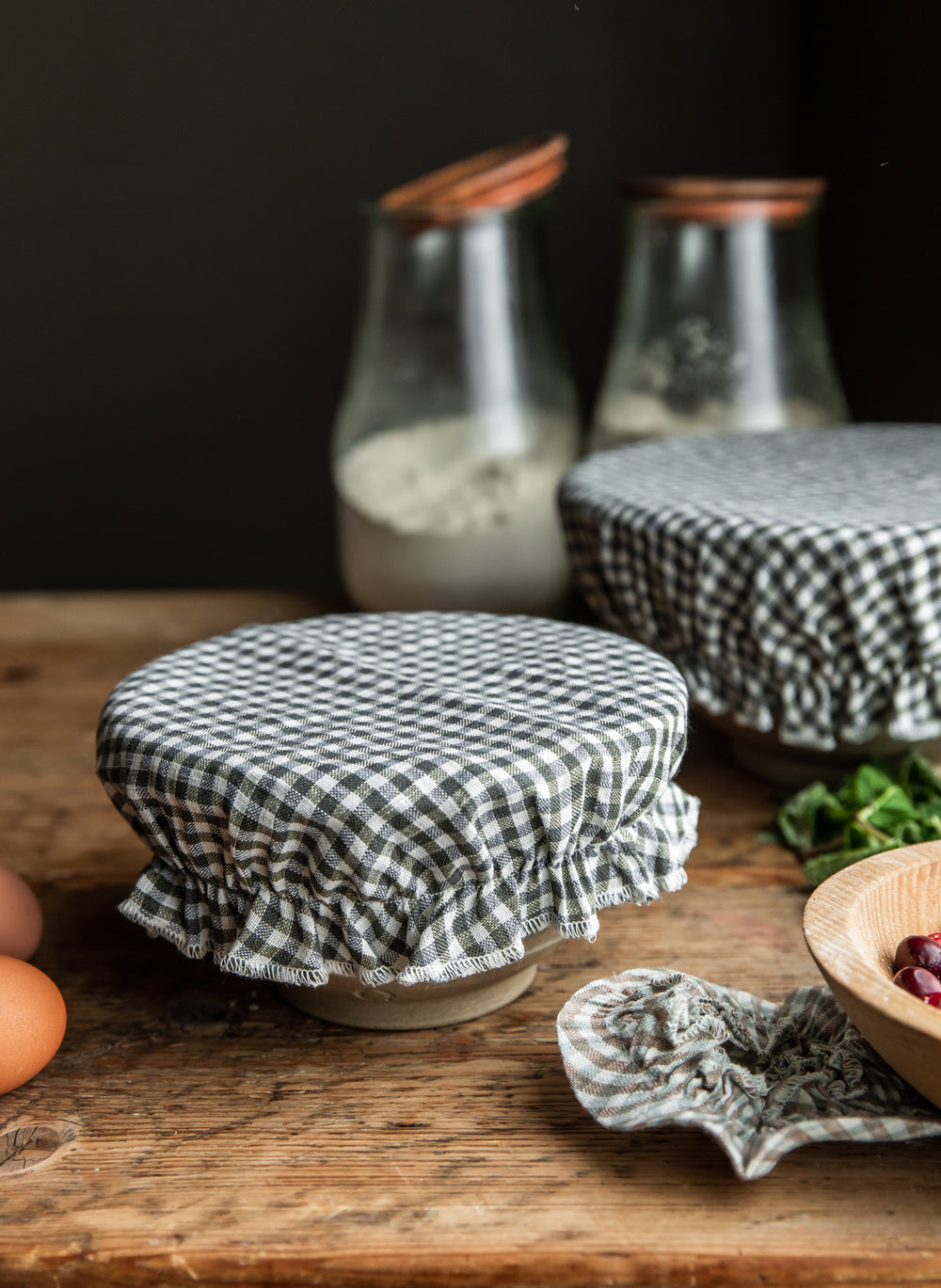 Farmhouse Gingham Bowl Cover Set