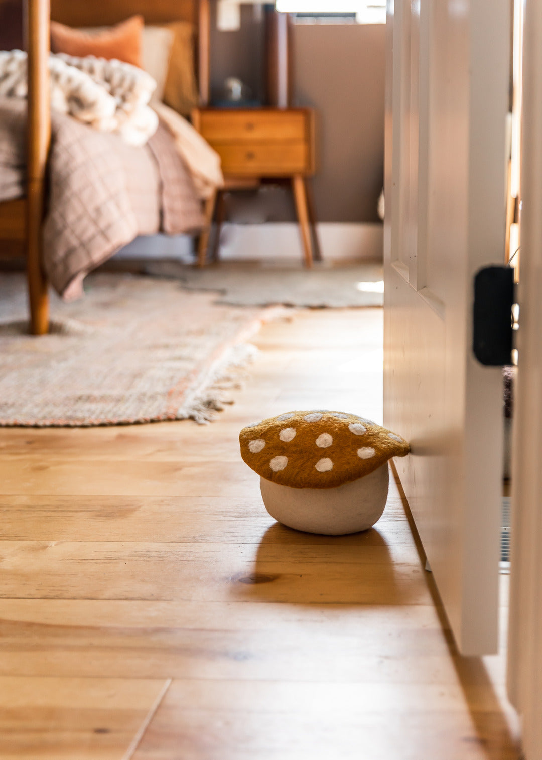 Farmhouse Pottery - Artisan Felted Mushroom Doorstop