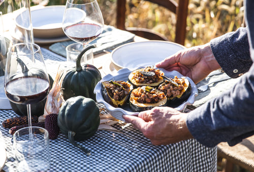 Sausage & Sage Stuffed Acorn Squash