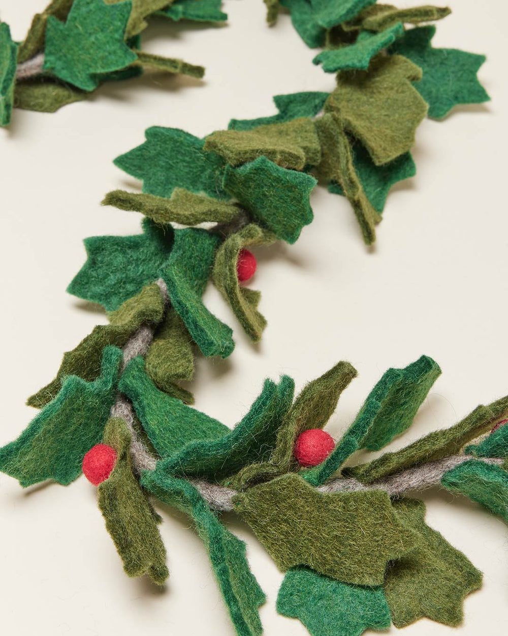 Felted Holly Garland