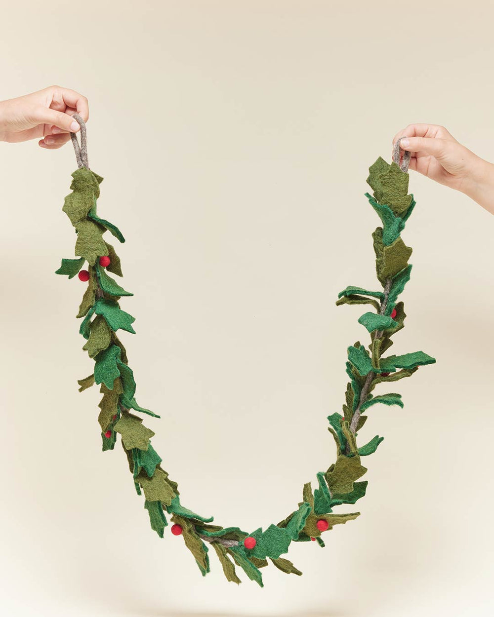 Felted Holly Garland