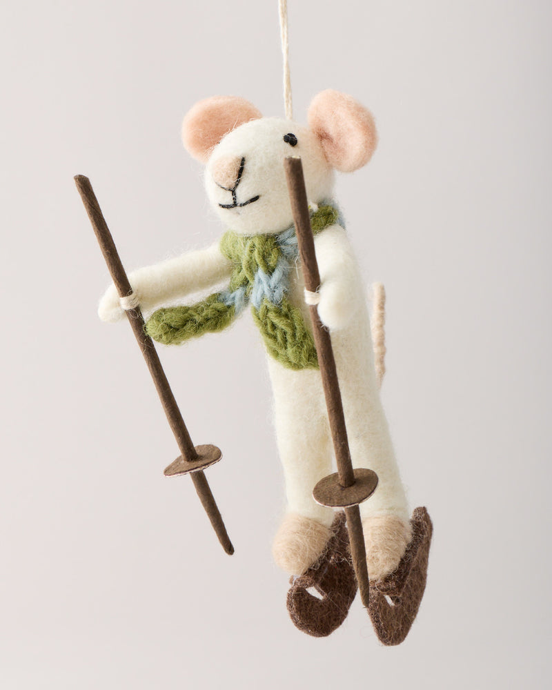 Felted Mouse Ornament - Morning Mug Mouse