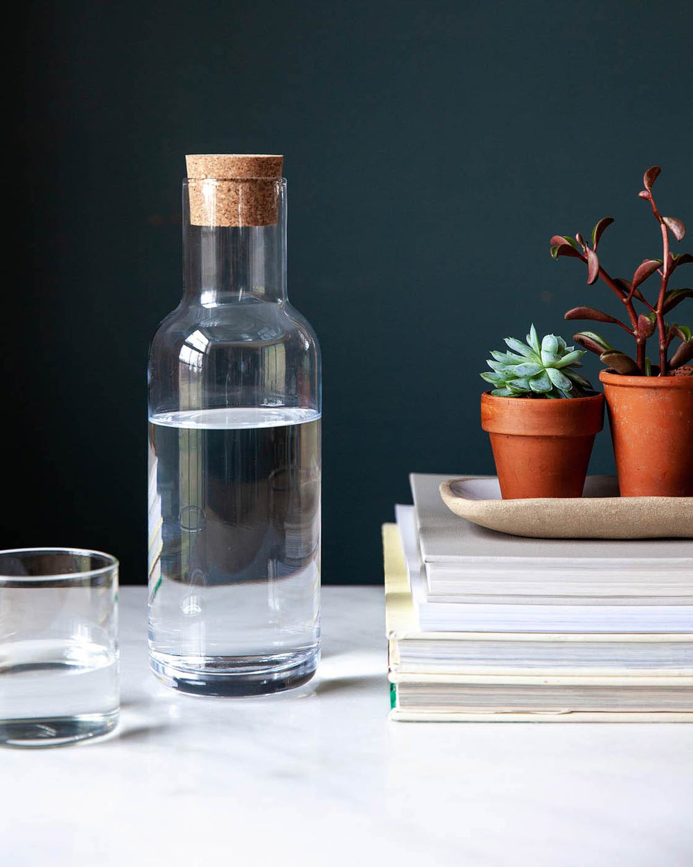 Cork Topped Glass Carafe