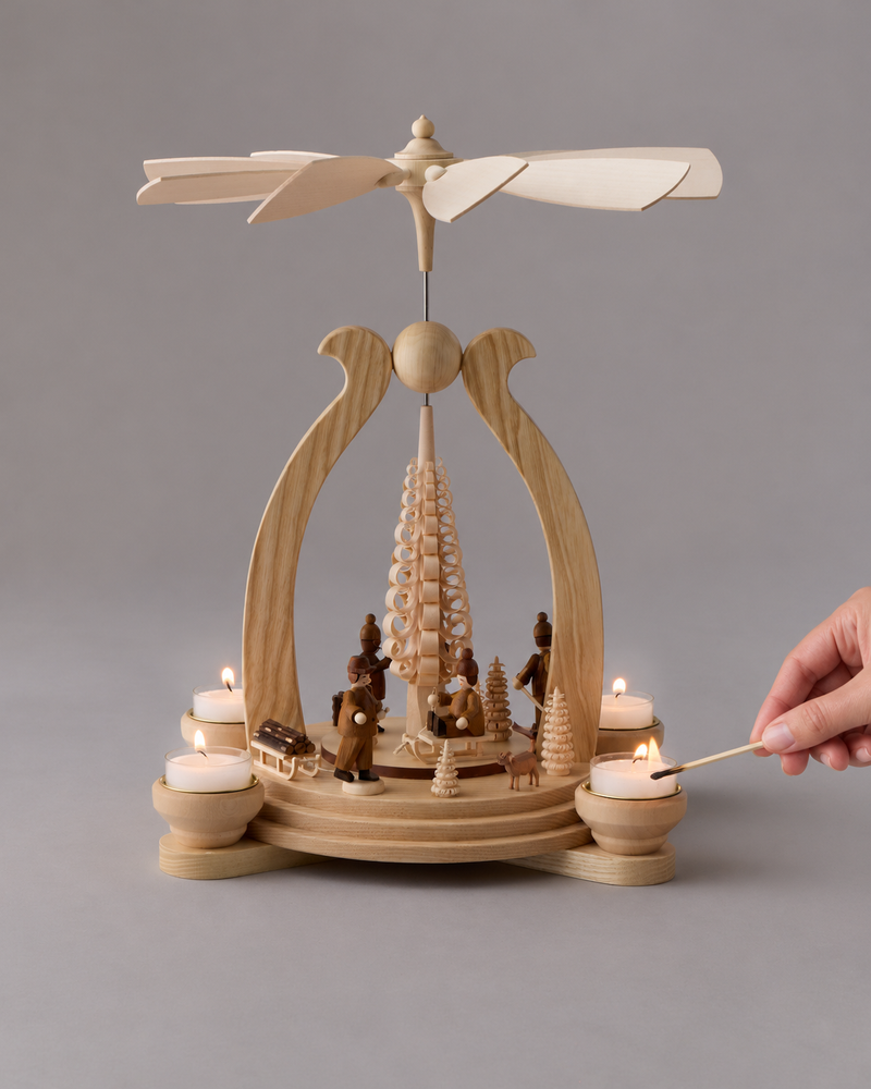 Handcrafted Village Candle Pyramid