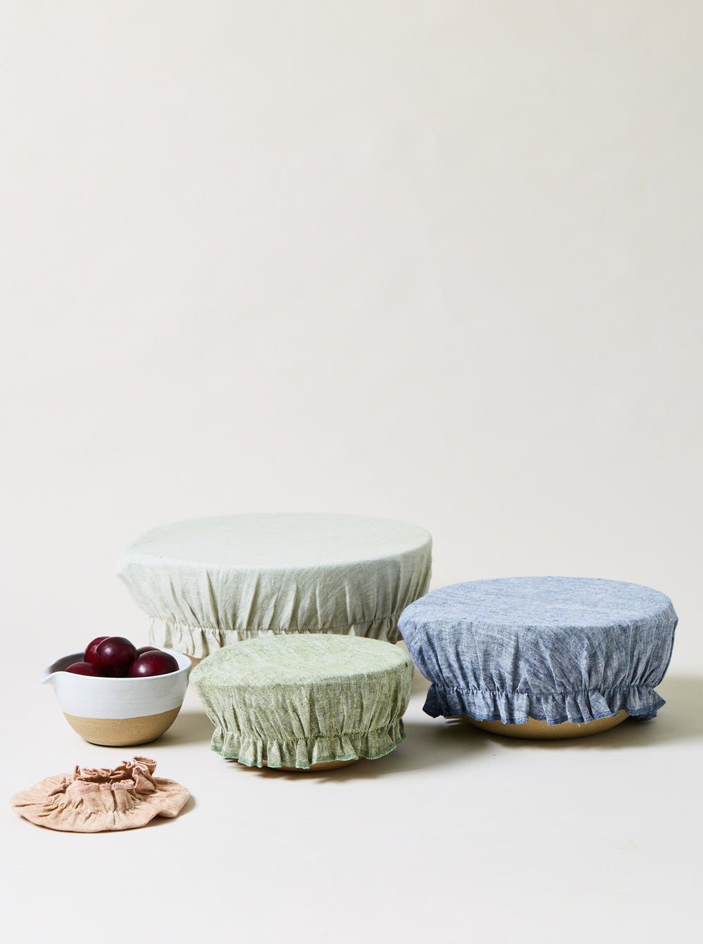 Washed Linen Bowl Cover - Set of 4