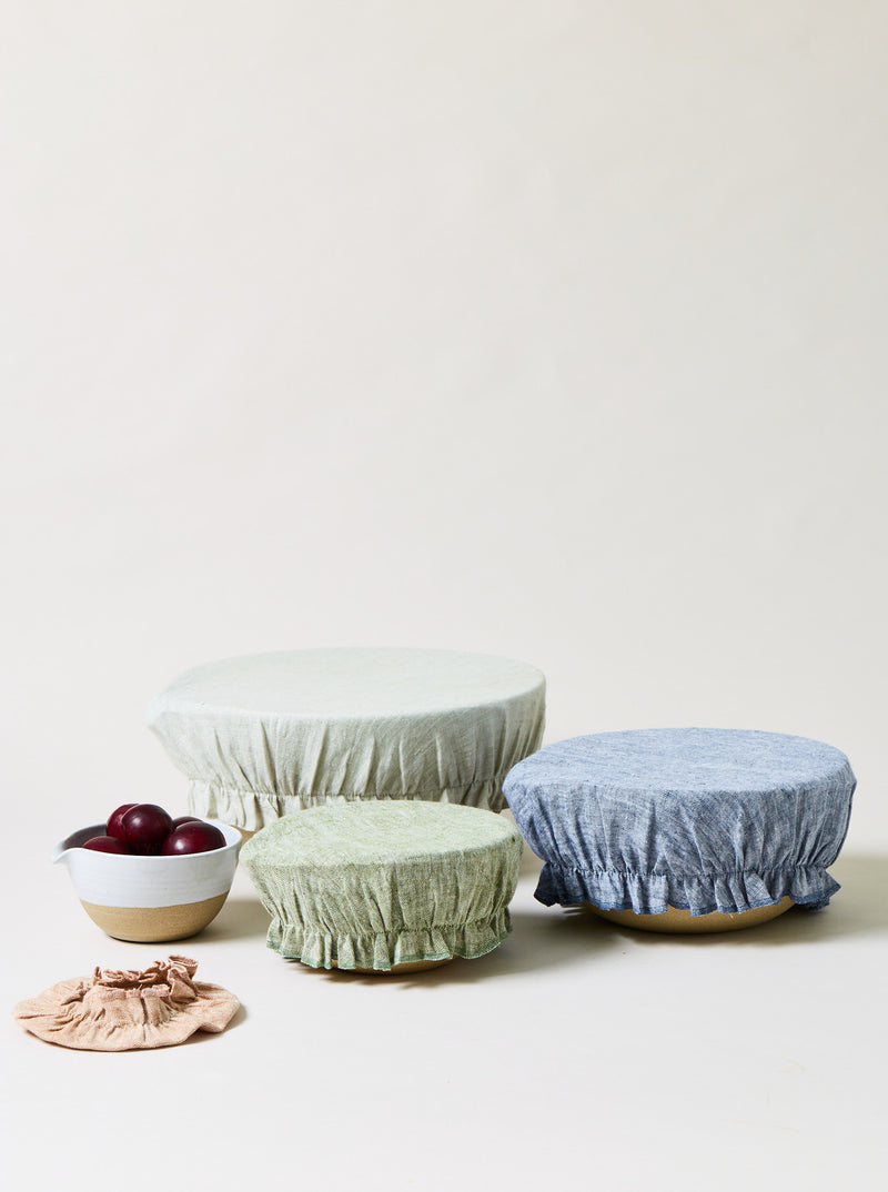 Washed Linen Bowl Cover - Set of 4