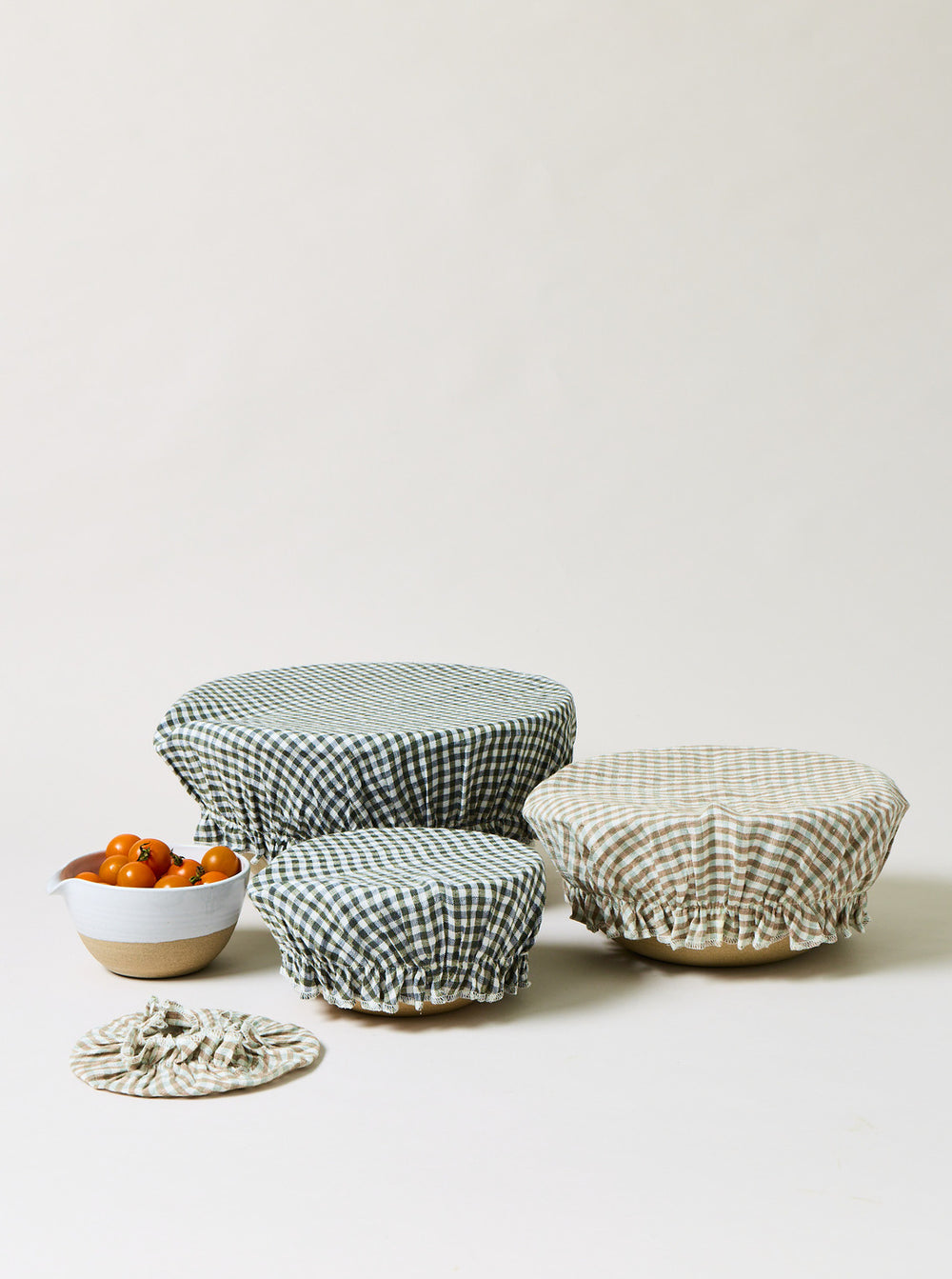 Farmhouse Gingham Linen Bowl Covers