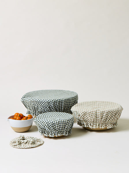 Farmhouse Gingham Bowl Cover Set