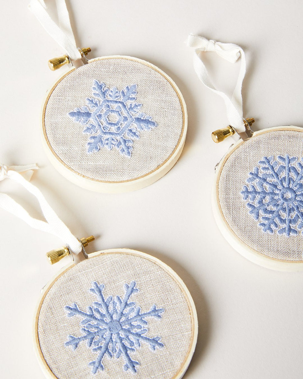 Nordic Embroidered Ornament - Set of 3