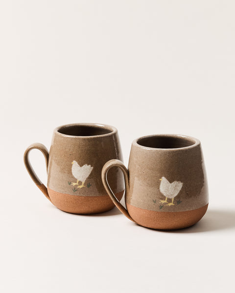 Collector's Edition Handmade Hen Mug; Buff Orpington