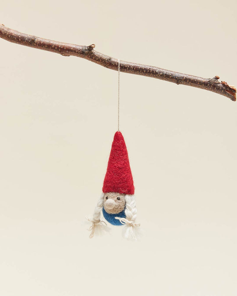 Nordic Felted Gnome Ornament