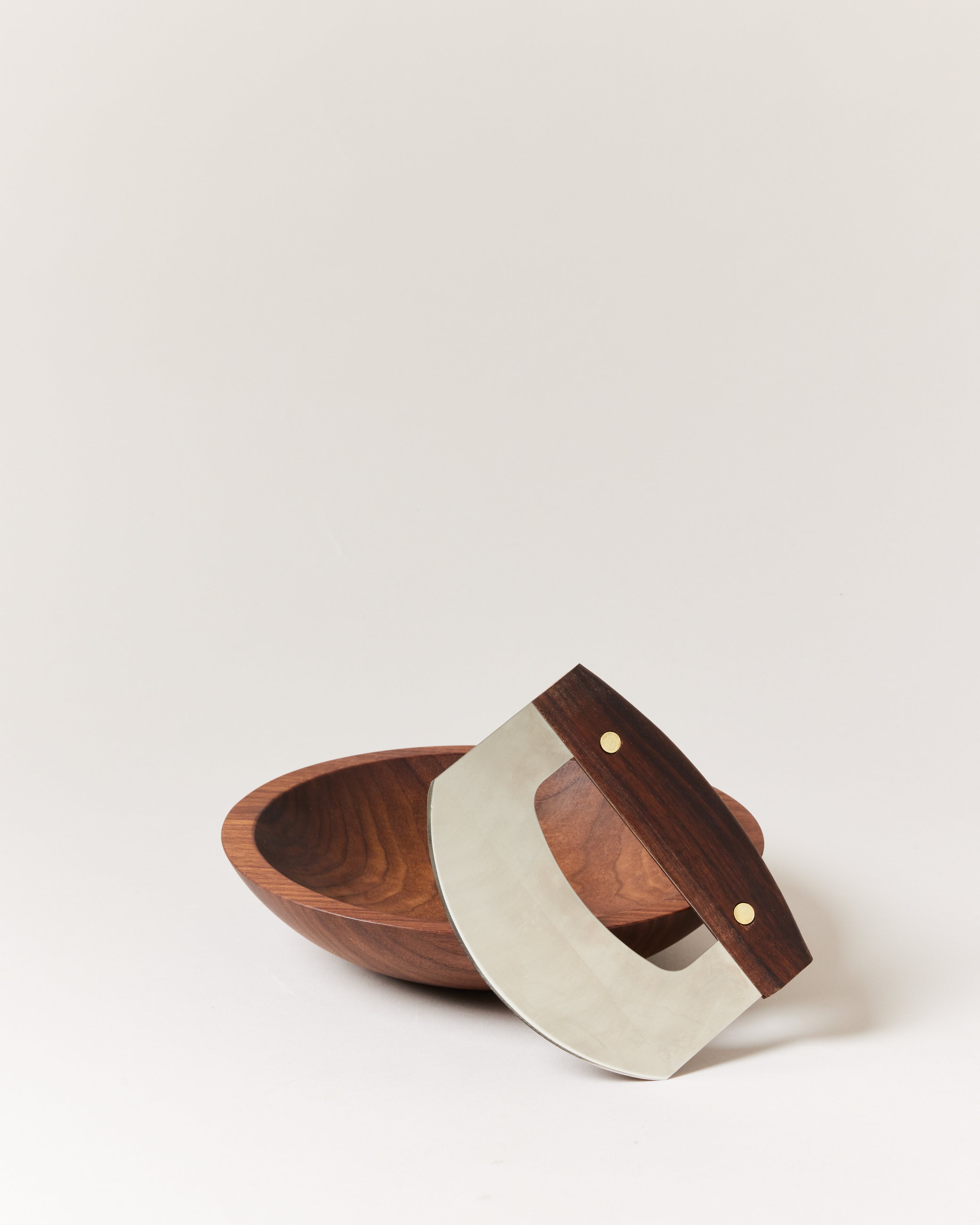 Farmhouse Pottery - Handcrafted Chopping Bowl with Mezzaluna