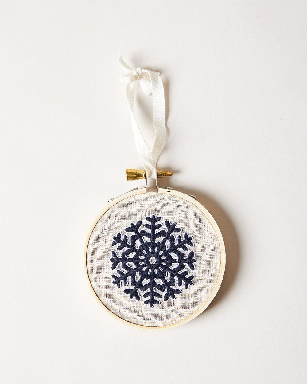 Nordic Embroidered Ornament - Navy