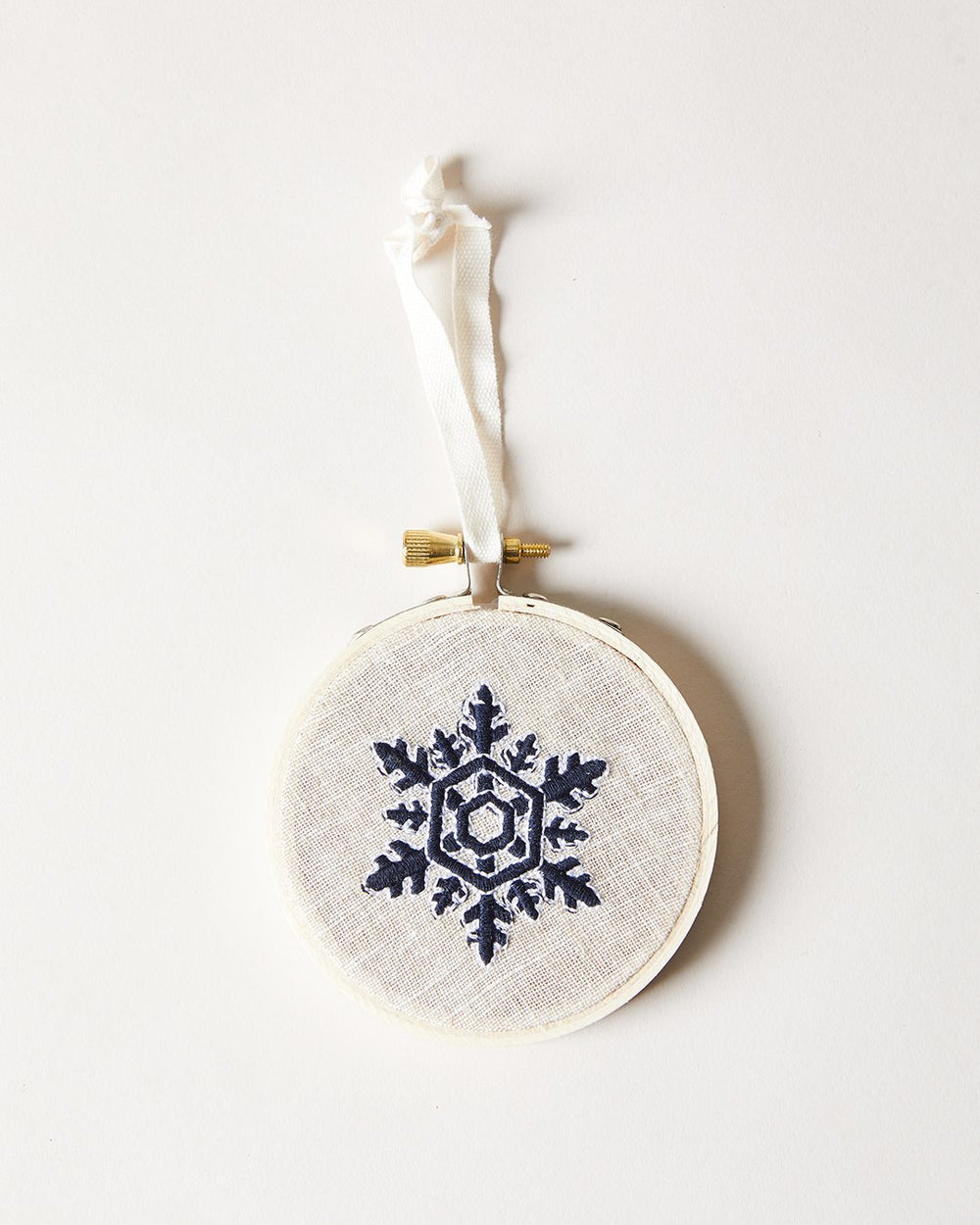 Nordic Embroidered Ornament - Navy
