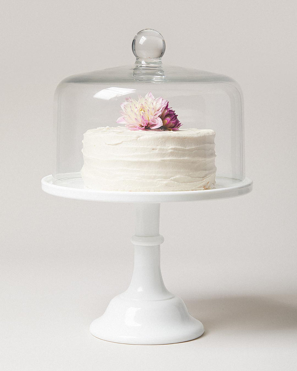 Cake Stand with Dome - Milk