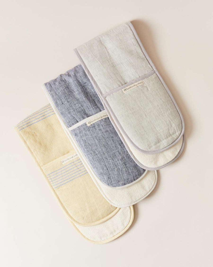 Cosy House Collection 4-Piece Oven Mitt & Pot Holder Set - Grey, Gray
