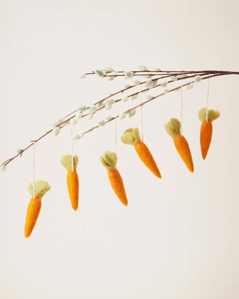 Felted Carrot Ornament - Set of 6