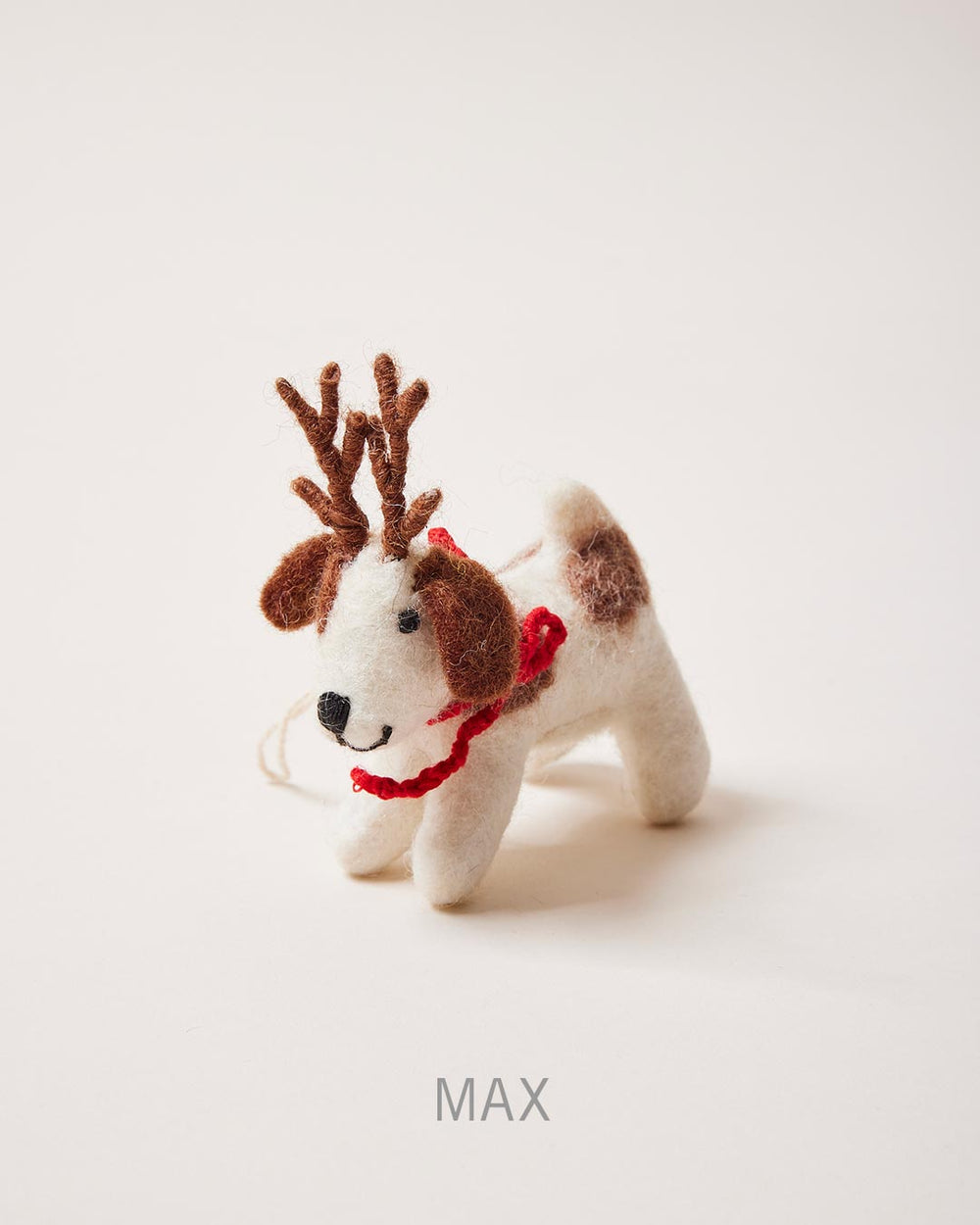 Felted Festive Pup Ornament