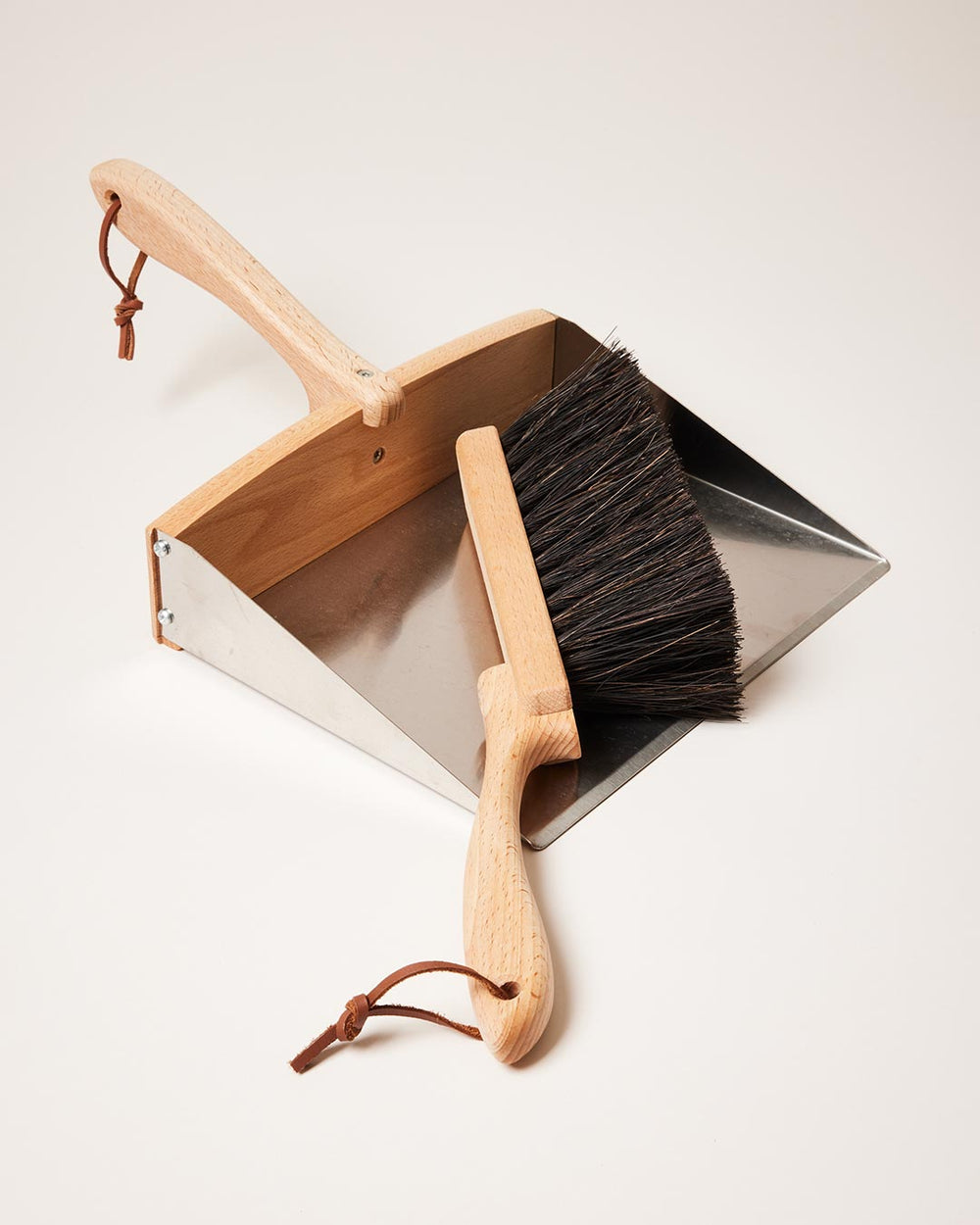 Wooden Utility Dust Pan and Brush Set