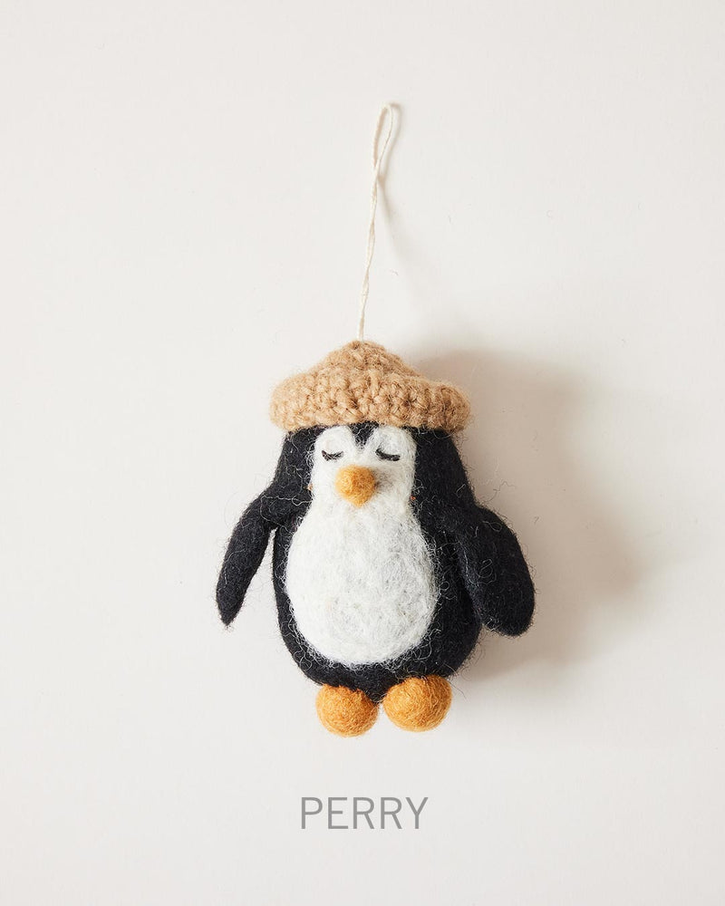 Felted Festive Penguin Ornament