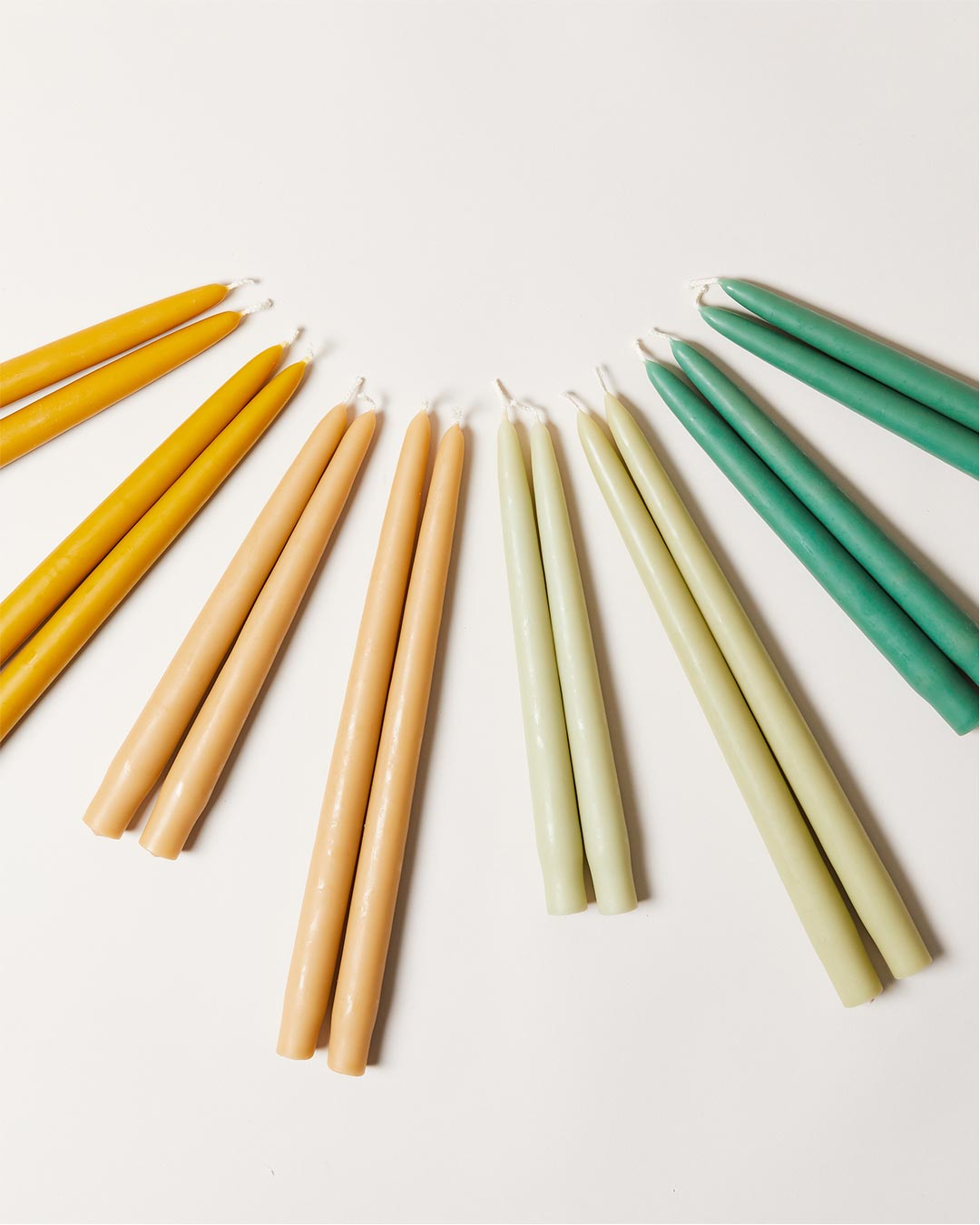 Taper Candles - Marigold, Sage, and Emerald